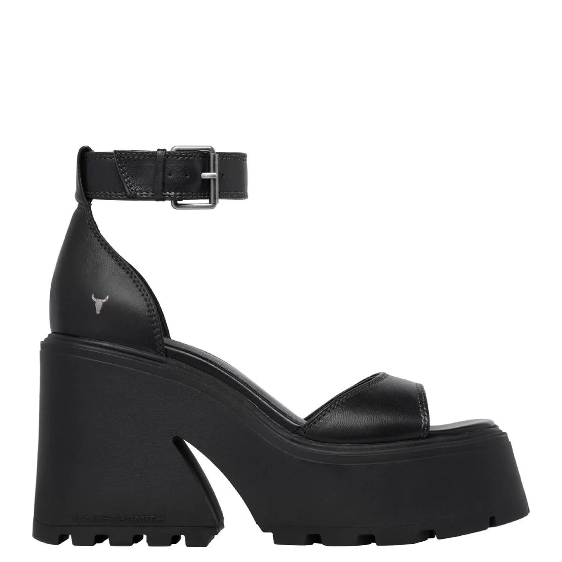 Woman Windsor Smith Platform Heels*Flaws Black Leather Sandal