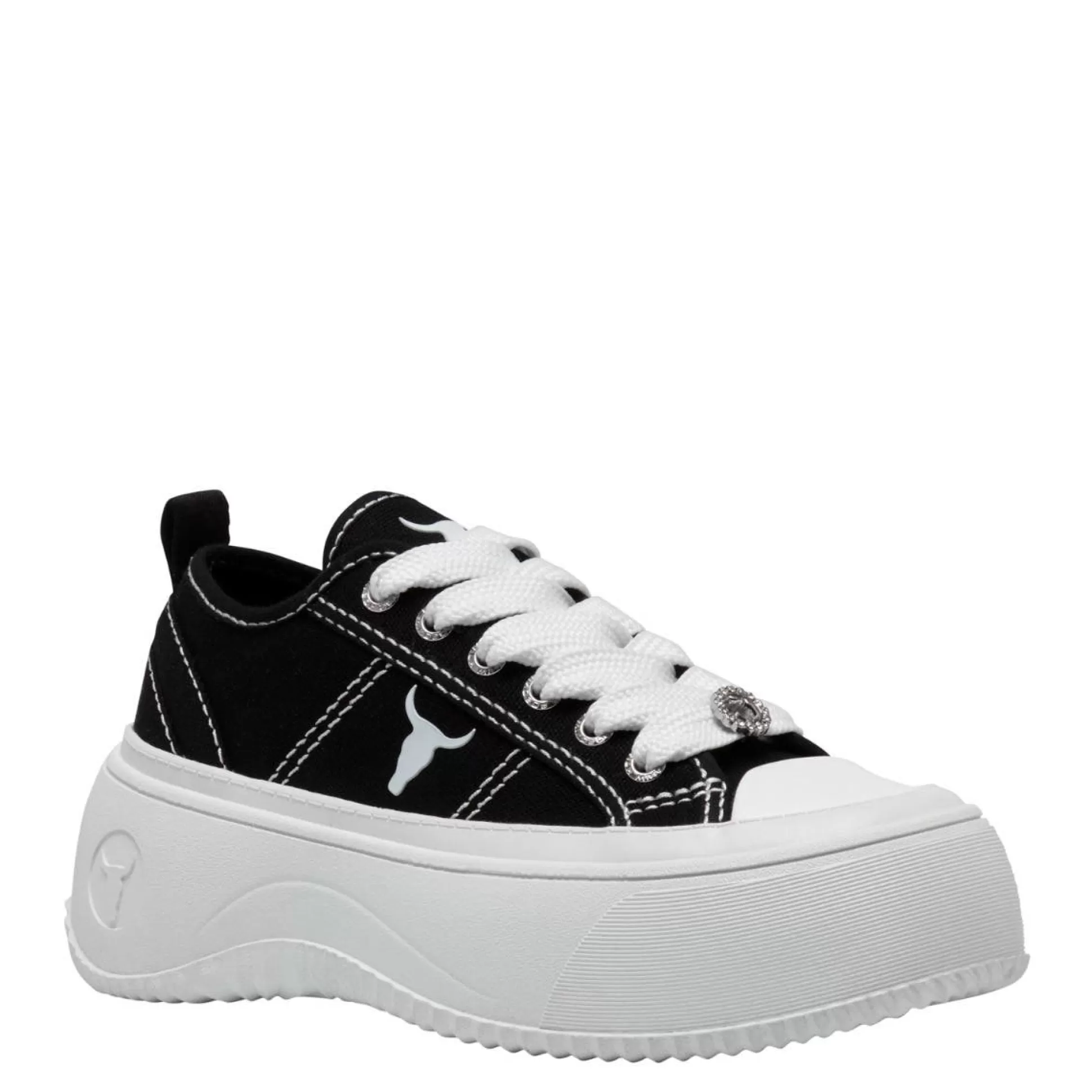 Woman Windsor Smith Sneakers*Intentions Black Canvas / White