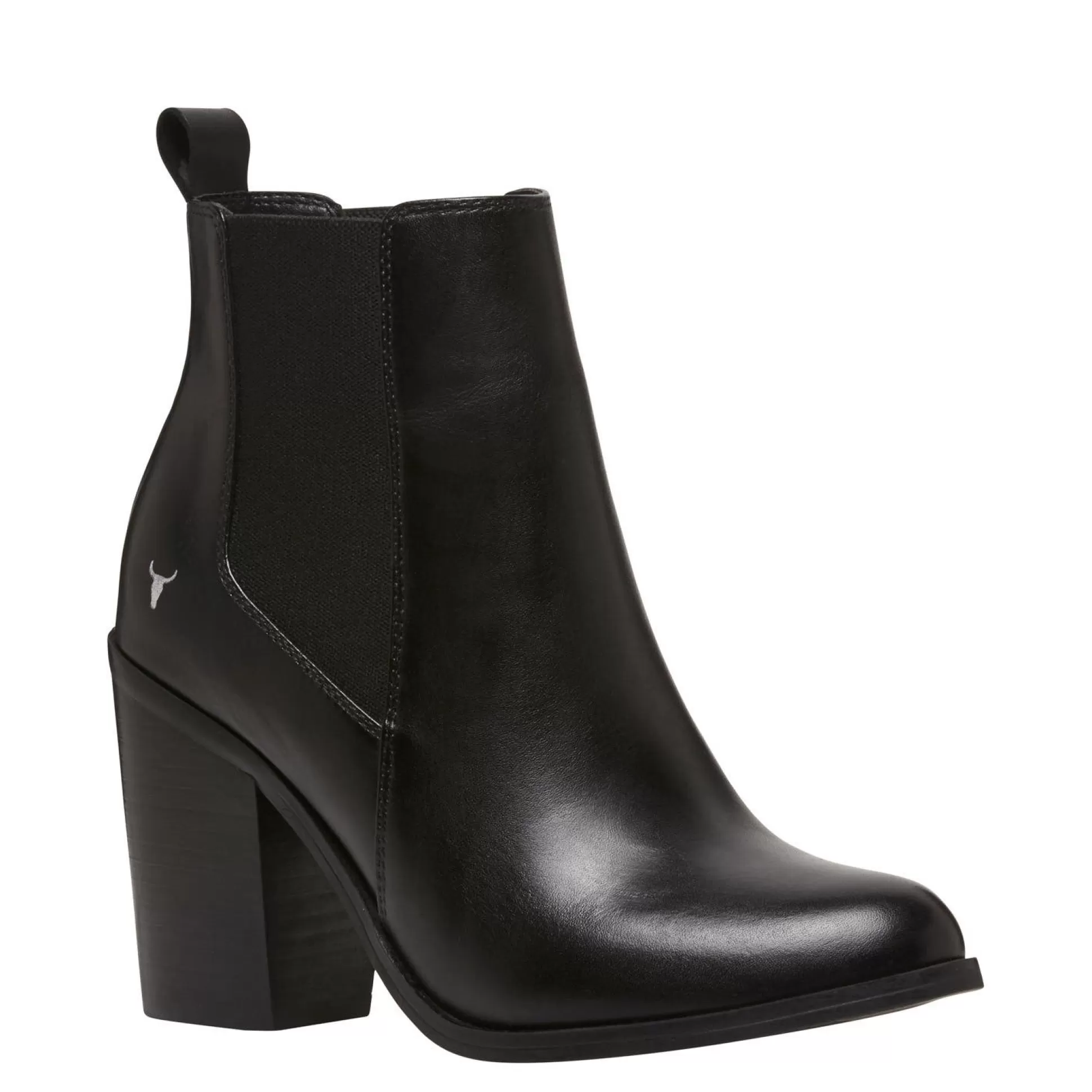 Woman Windsor Smith Mid Heel Boots*Lille Black Leather