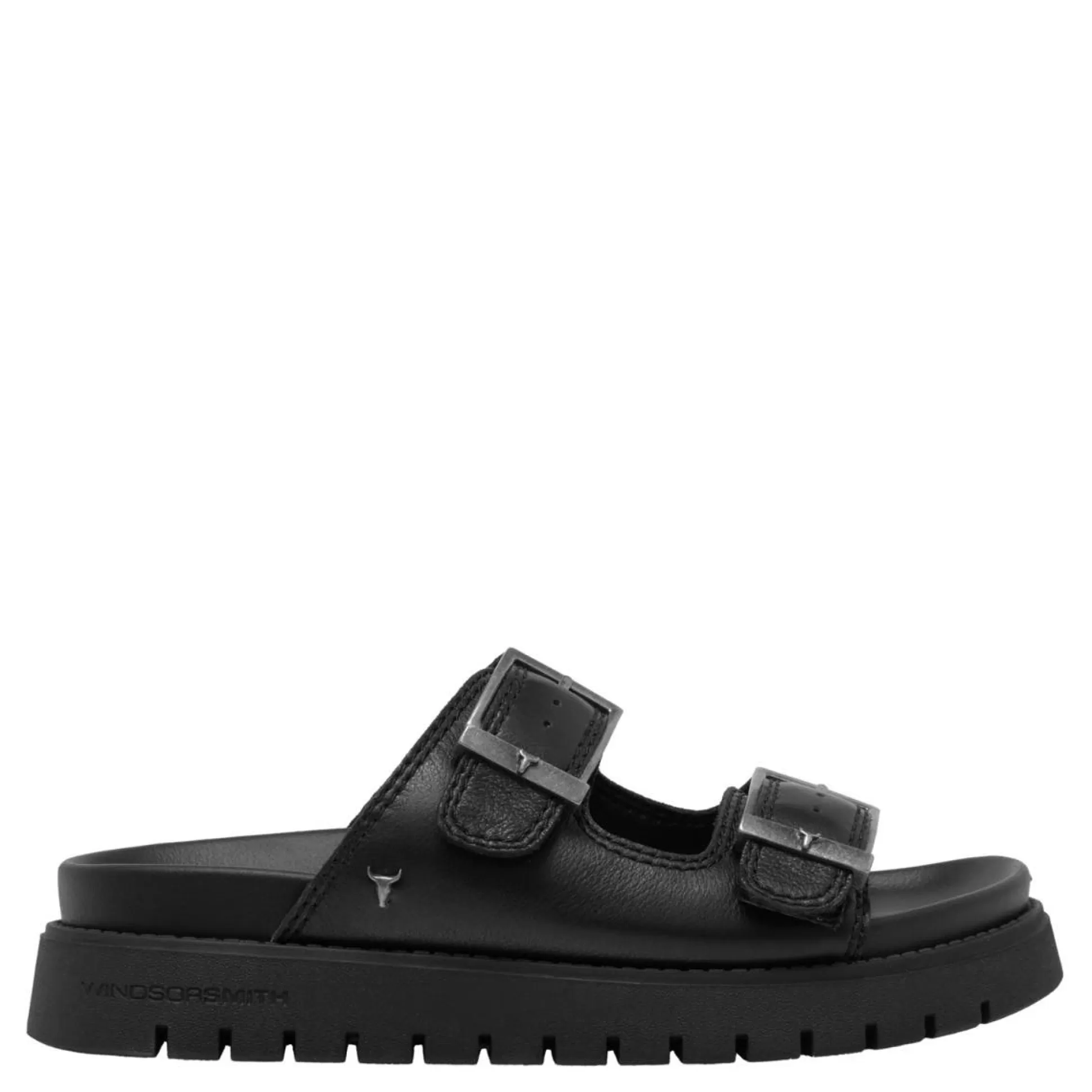 Woman Windsor Smith Flat Sandals*Mood Black Leather