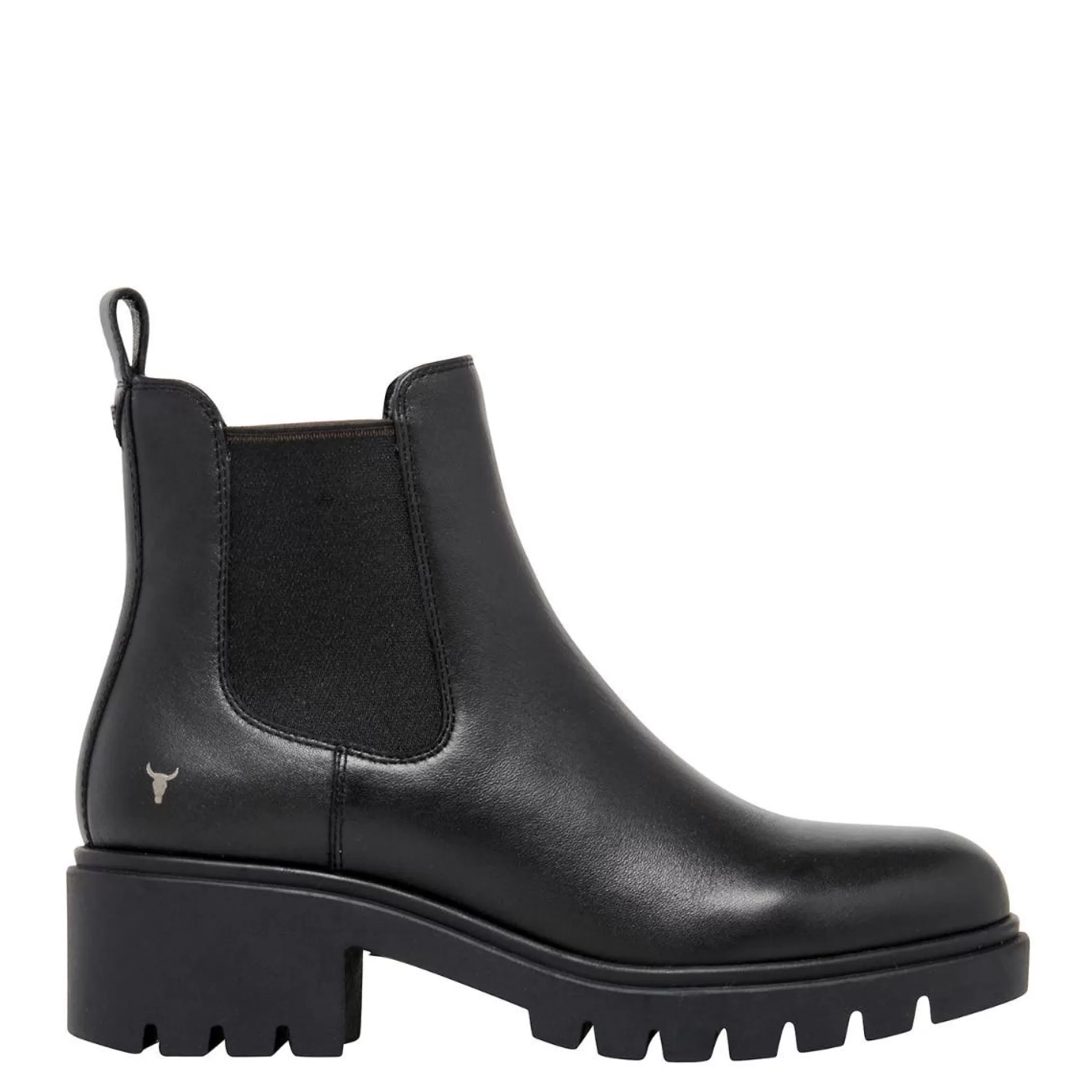 Woman Windsor Smith Low Heel Boots*Obsess Black Leather Boot