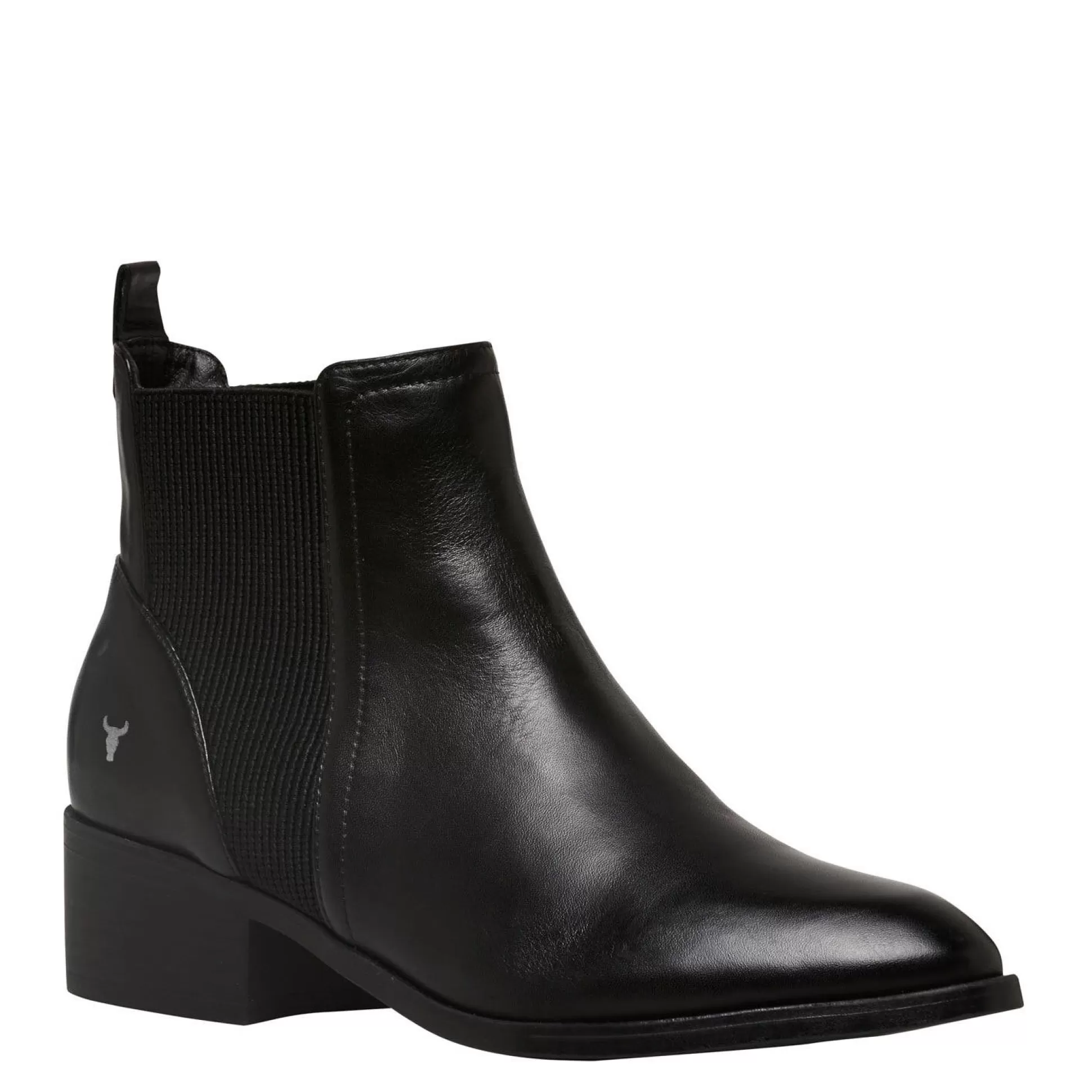 Woman Windsor Smith Low Heel Boots*Raf Black Leather