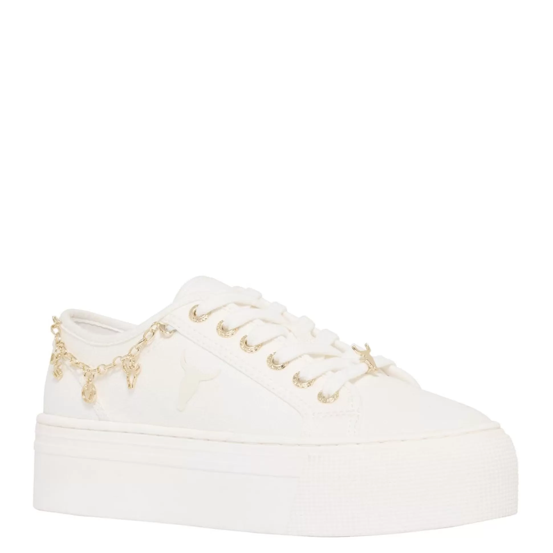 Woman Windsor Smith Sneakers*Relate White Canvas Gold Sneaker