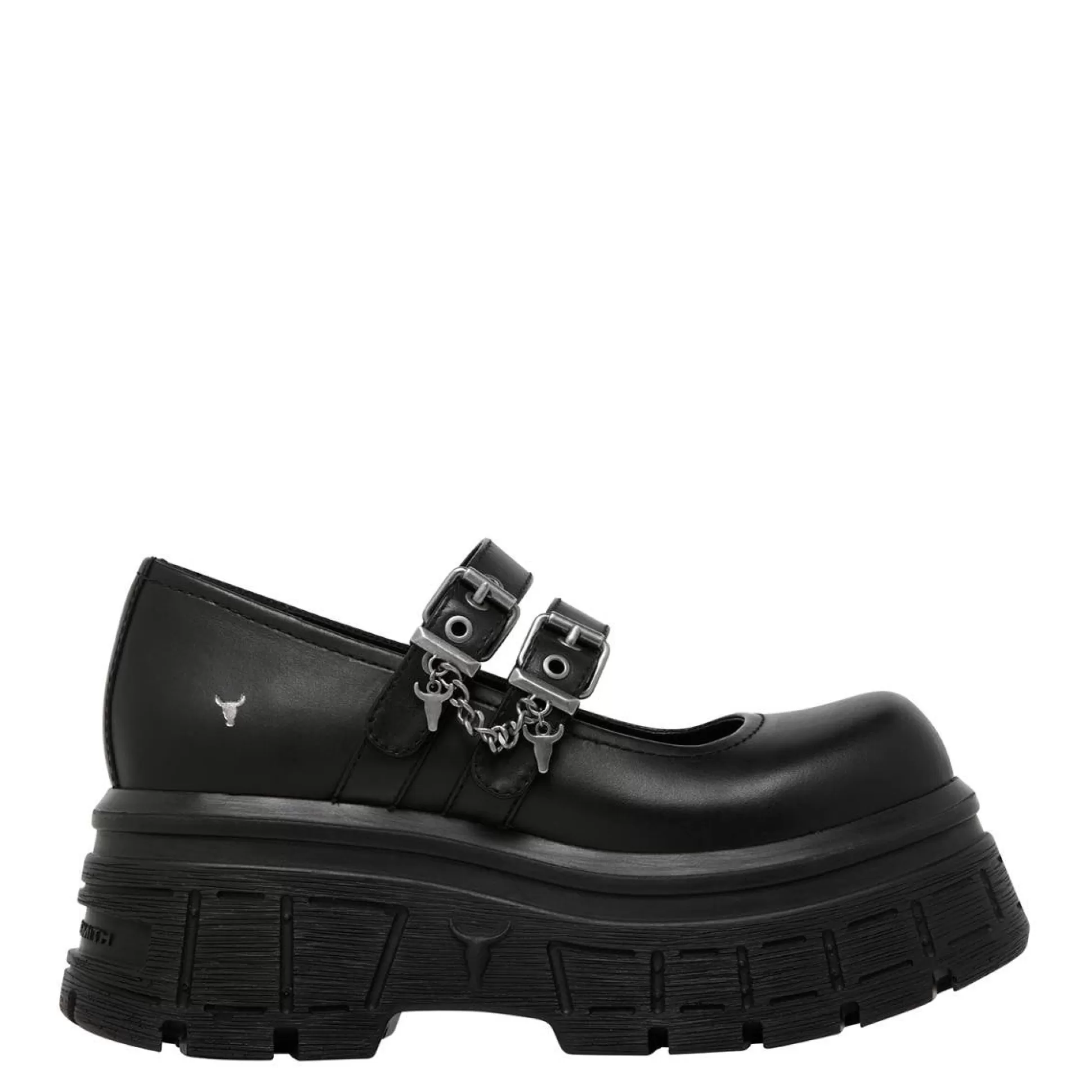 Woman Windsor Smith Flats*Scary Black Leather