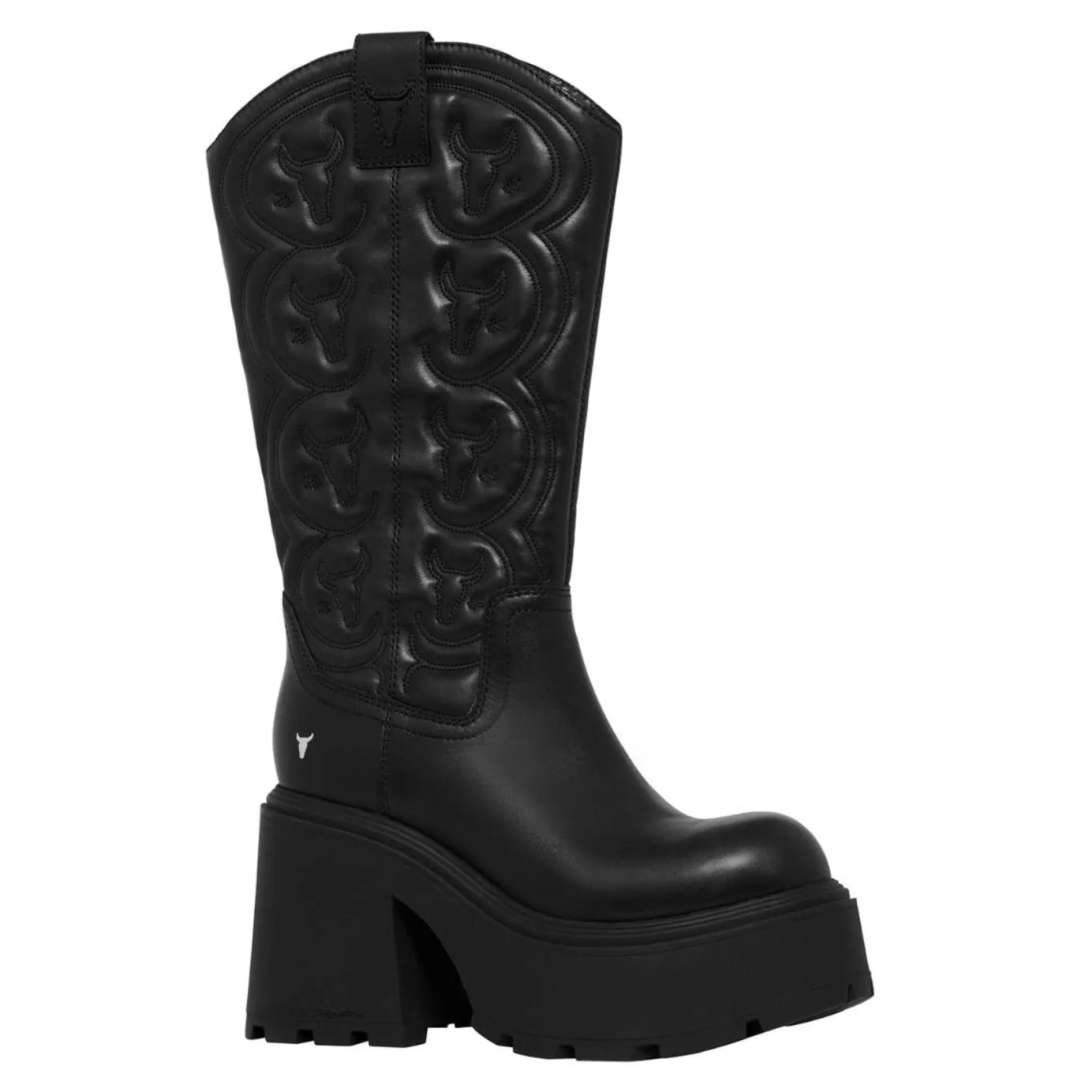 Woman Windsor Smith Platform Boots*Sensation Black Leather