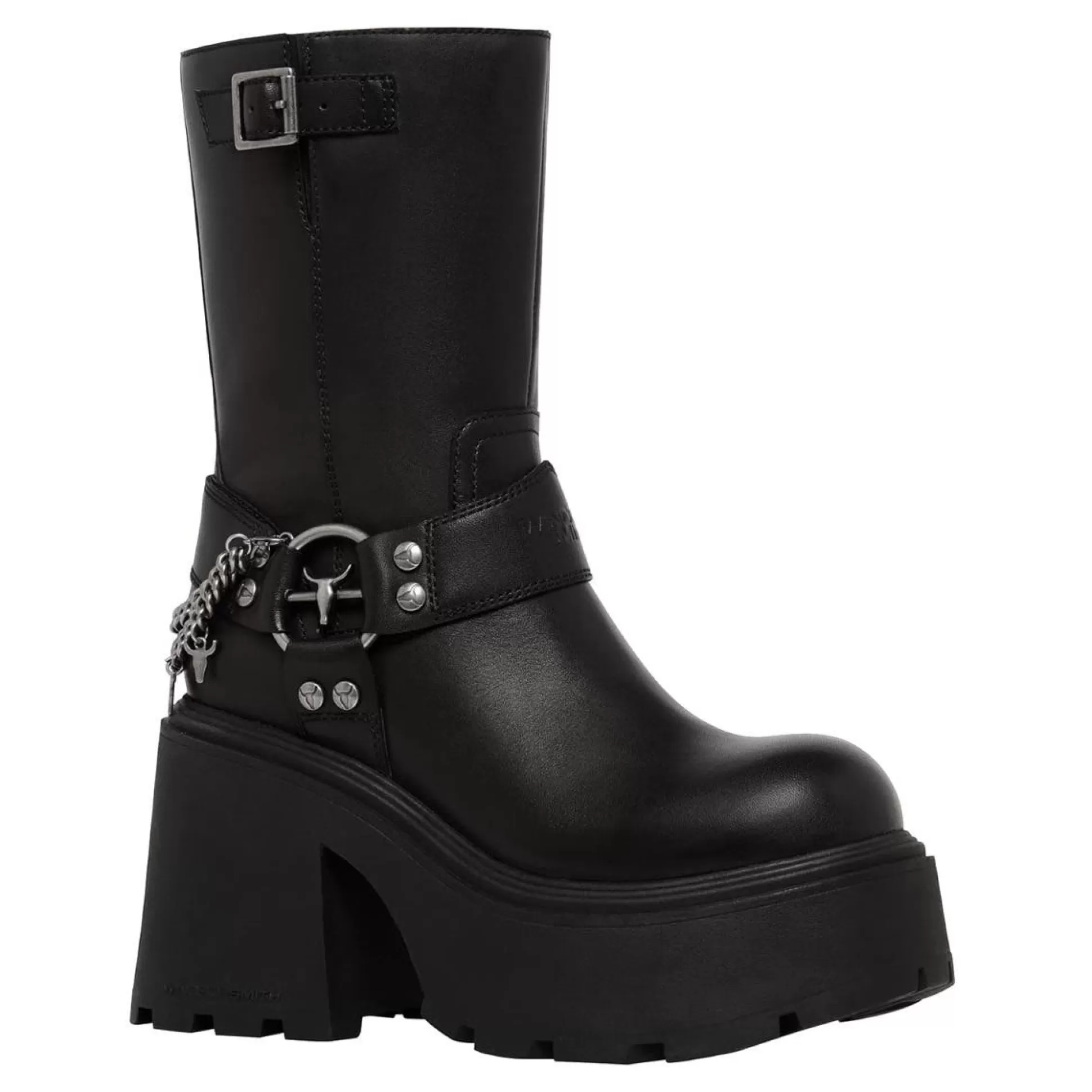 Woman Windsor Smith Platform Boots*Strike Black Leather